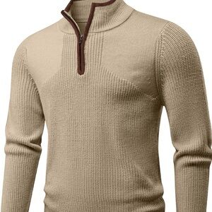 Men's Jmierr Khaki Half-Zip Sweater